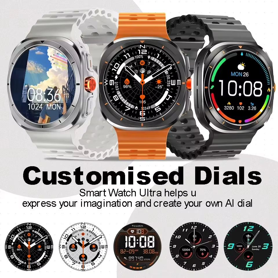 Montre connectée LAXASFIT avec écran AMOLED de 1,52 pouce – Bluetooth, conversation, fitness et suivi sportif