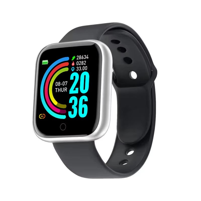 Montre connectée Y68 D20 – Tracker d'activité Bluetooth multifonction pour hommes et femmes