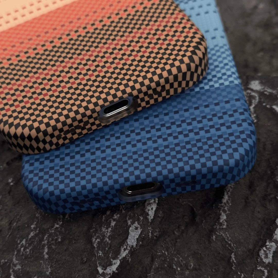 Woven Pattern Autumn & Winter Solid Color Drop-Resistant iPhone Case