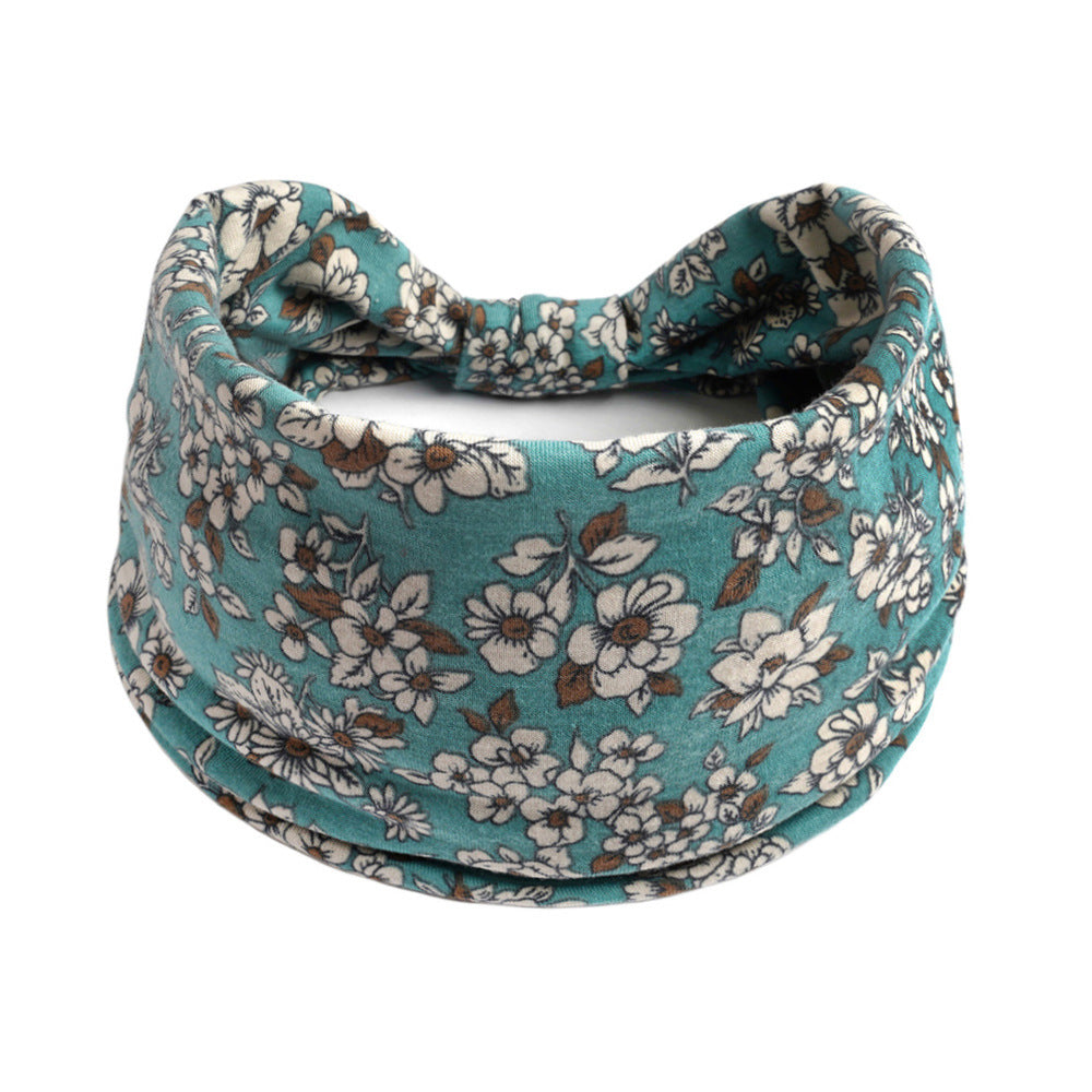 Bohemian Yoga Sports Headband – Cashew Print, Sweat-Absorbent & Non-Slip Elastic Hairband