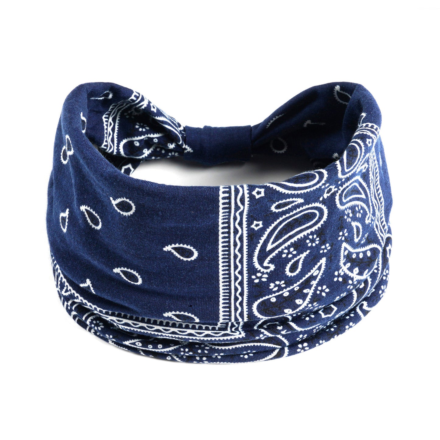 Bohemian Yoga Sports Headband – Cashew Print, Sweat-Absorbent & Non-Slip Elastic Hairband