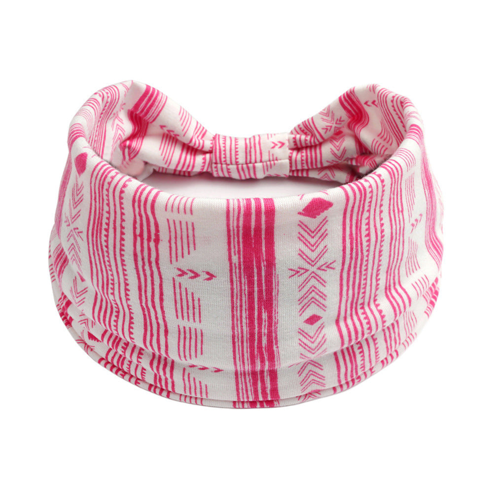 Bohemian Yoga Sports Headband – Cashew Print, Sweat-Absorbent & Non-Slip Elastic Hairband