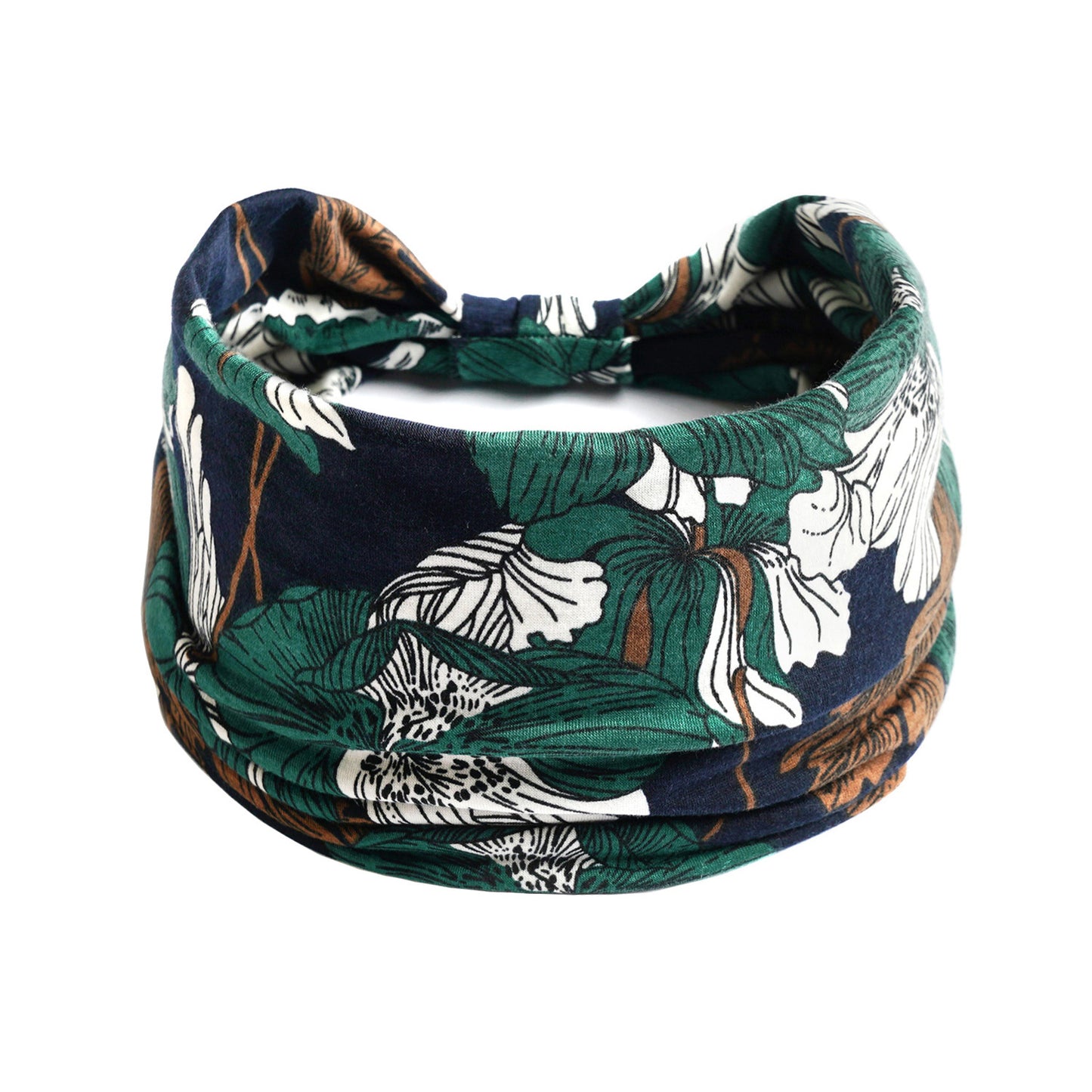 Bohemian Yoga Sports Headband – Cashew Print, Sweat-Absorbent & Non-Slip Elastic Hairband