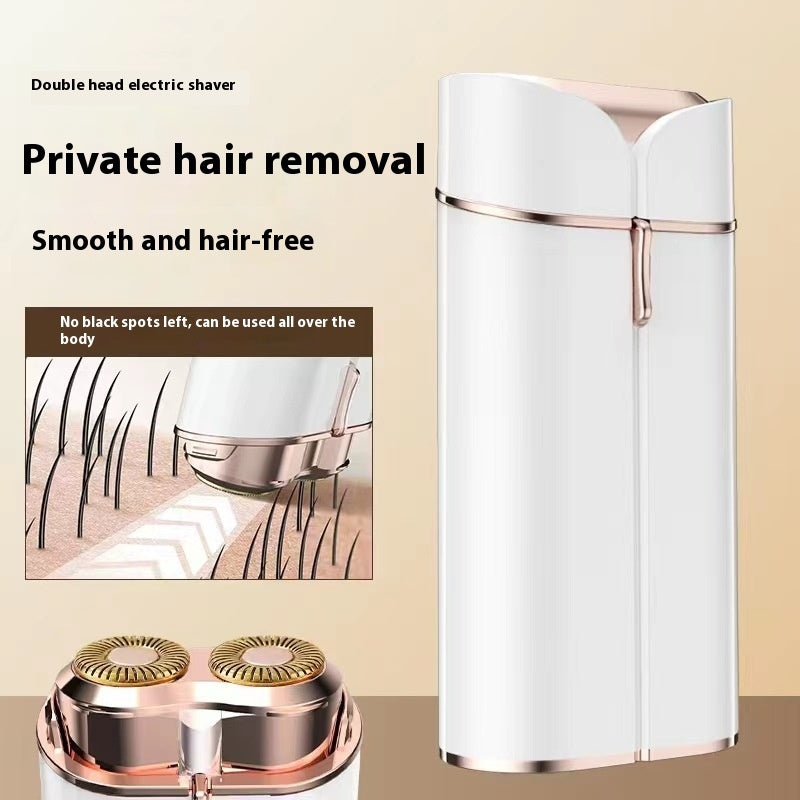 Double-Head Rechargeable Electric Shaver – Mini Portable Unisex Hair Remover
