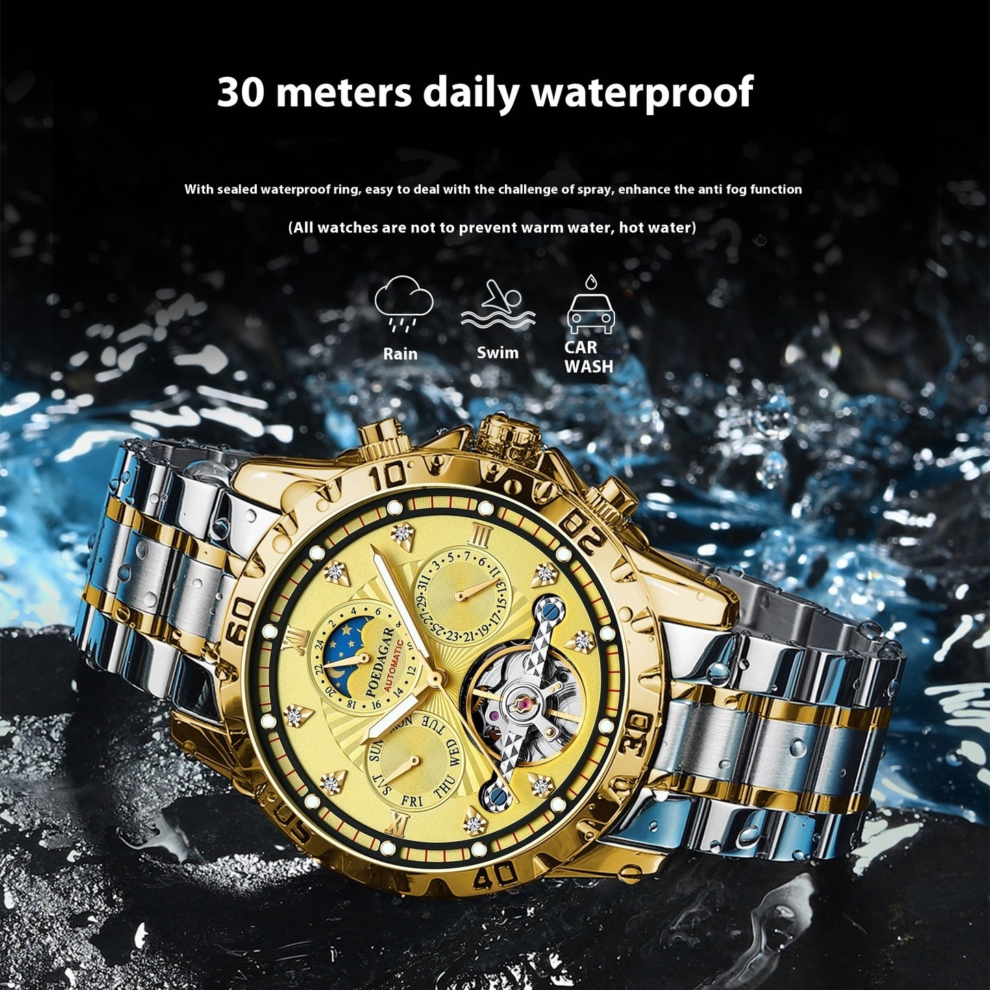 Men’s Mechanical Waterproof Luxury Multifunction Watch – HZ Mobile