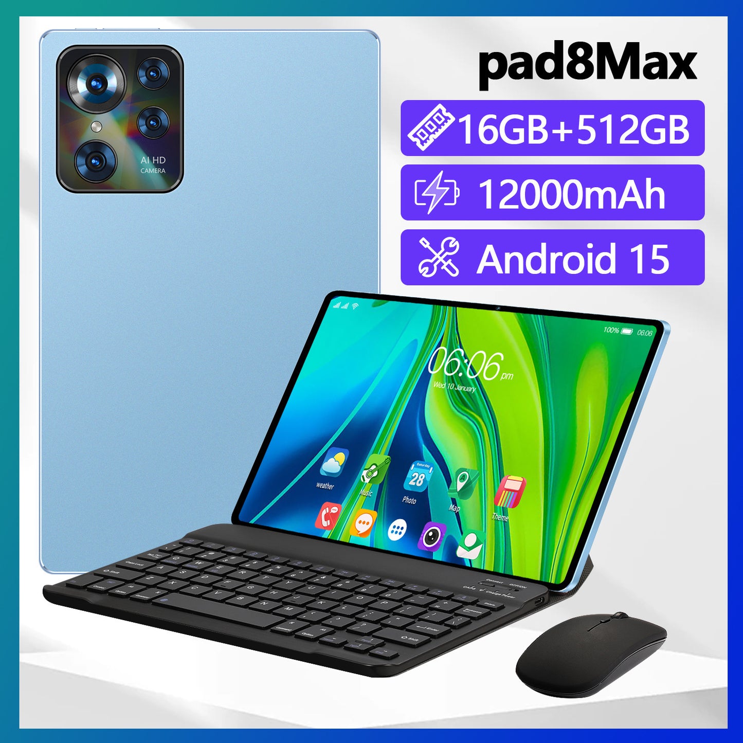 10-Inch Android Tablet PC – Smart Call & Google Apps Enabled, Portable & Powerful