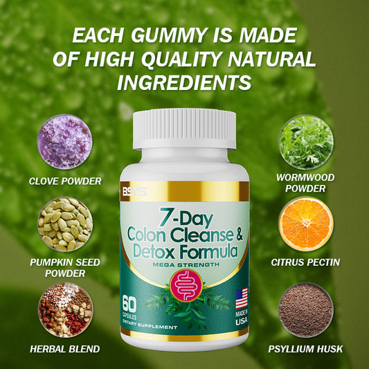 7-Day Colon Cleanse & Detox Capsules – Natural Digestive Support & Gentle Detox Formula