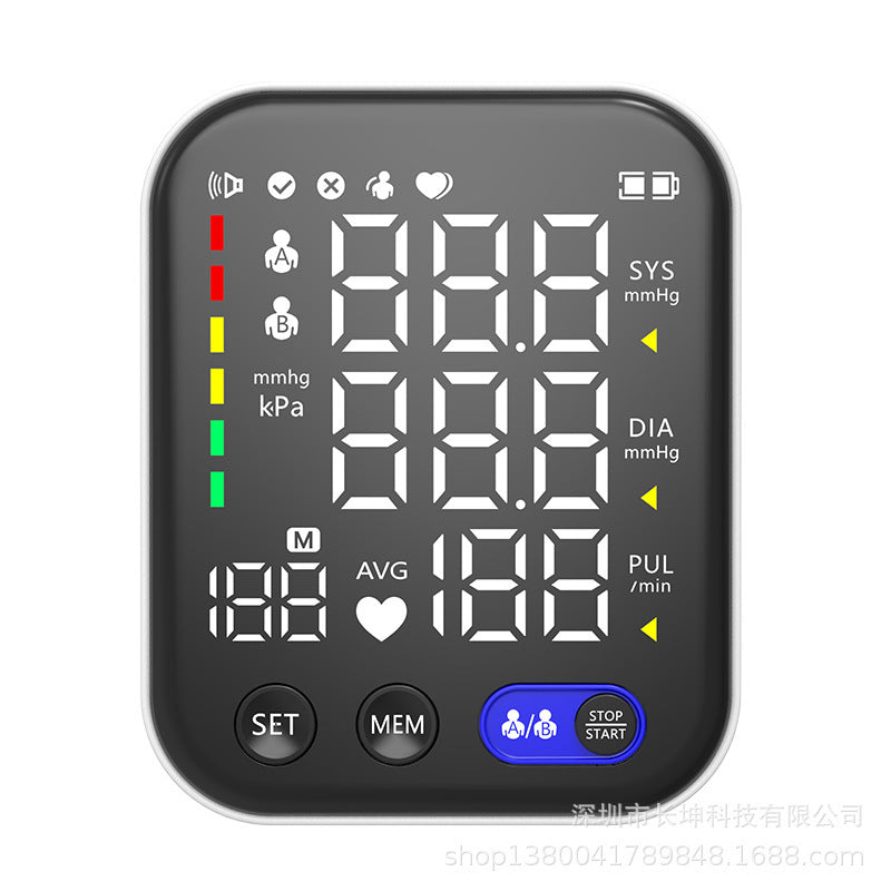 Electronic Blood Pressure Monitor – Large Screen Sphygmomanometer with Pulse & Real-Time BP Measurement