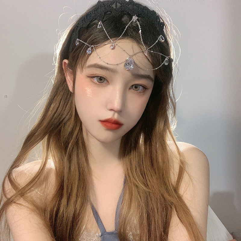 Water Drop Gem Hair Jewelry – Sparkling Hair Accessory & Mask Jewelry for Photoshoots & Events