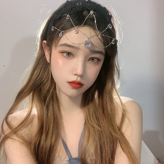 Water Drop Gem Hair Jewelry – Sparkling Hair Accessory & Mask Jewelry for Photoshoots & Events