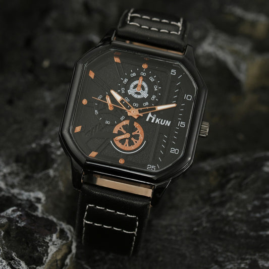 Double-Layer Square Shell Casual Men’s Watch Set – HZ Mobile