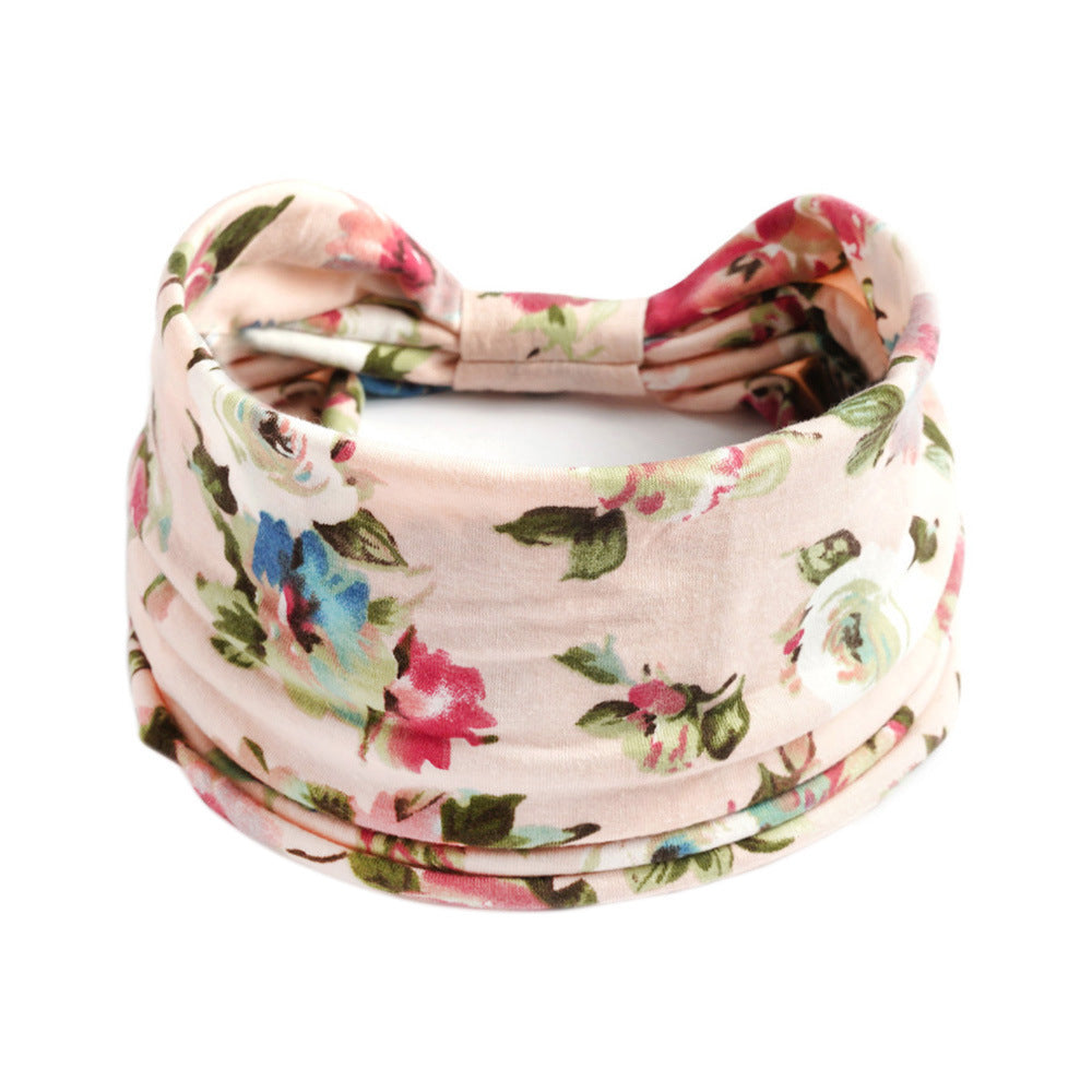 Bohemian Yoga Sports Headband – Cashew Print, Sweat-Absorbent & Non-Slip Elastic Hairband