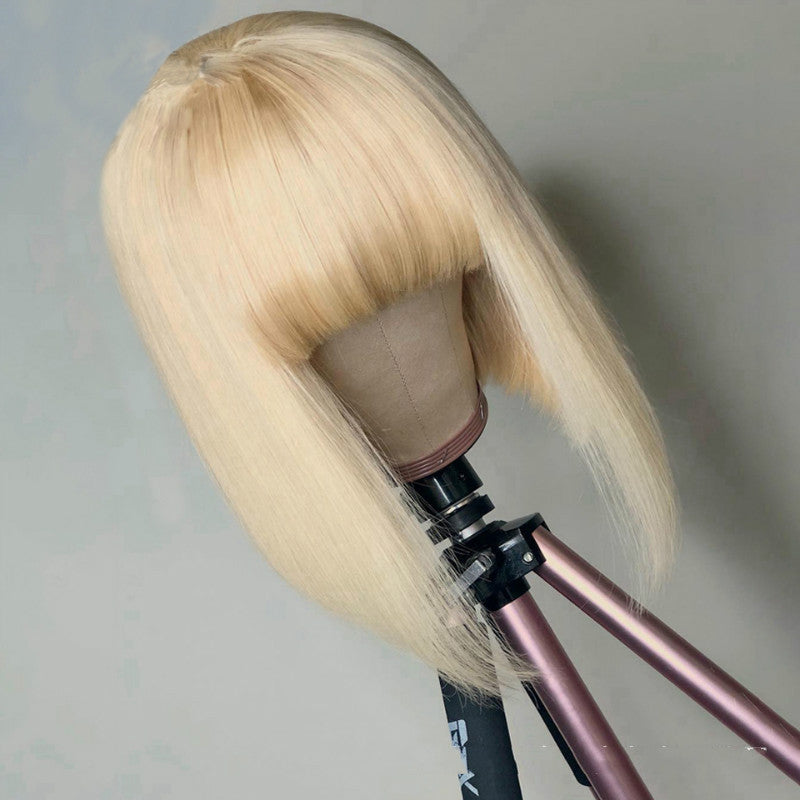 Bobo Light Golden Short Wig – Synthetic Chemical Fiber Bob Hairpiece