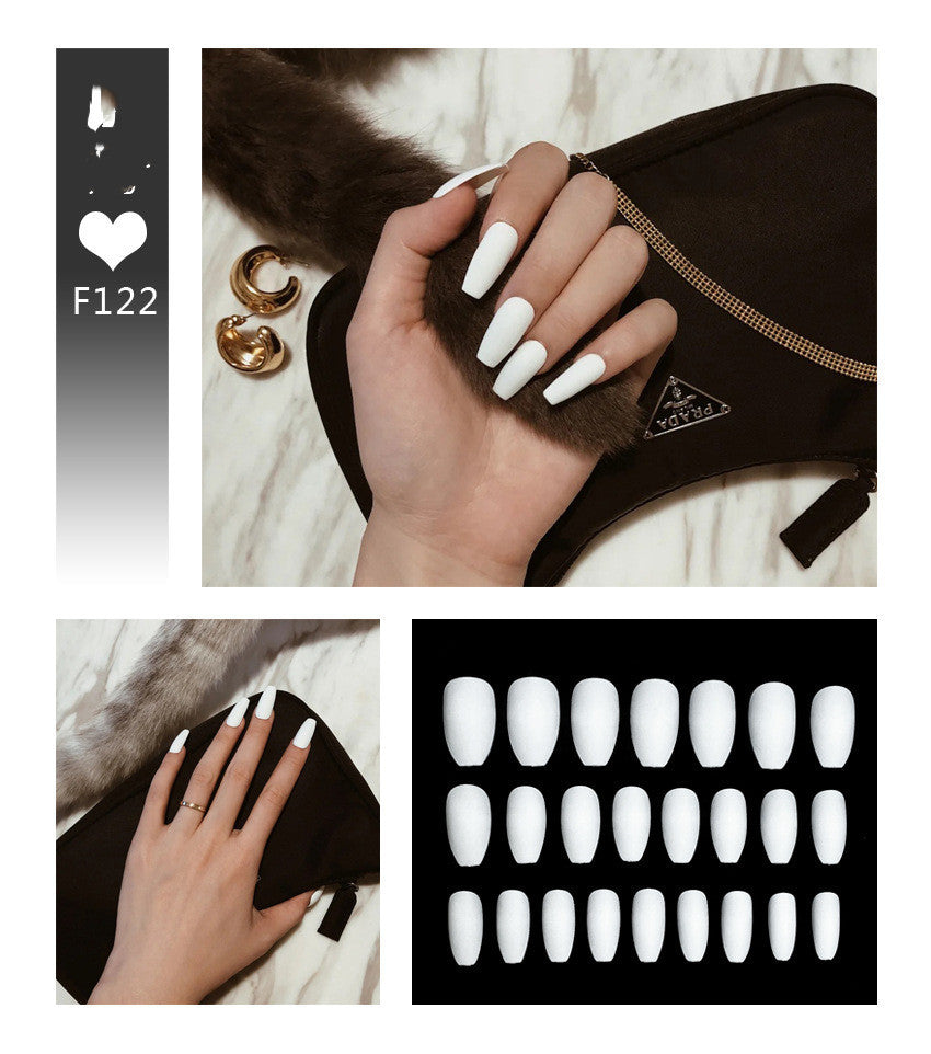 Nail Art Scrub Ballet Fake Nails – Matte Textured Press-On Tips for DIY & Salon Manicure