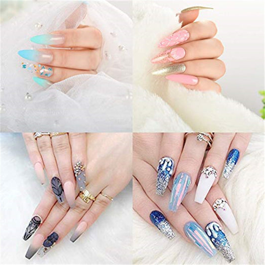 Non-Marking False Nails – Reusable Press-On Nail Tips with Invisible Glue for DIY Manicure