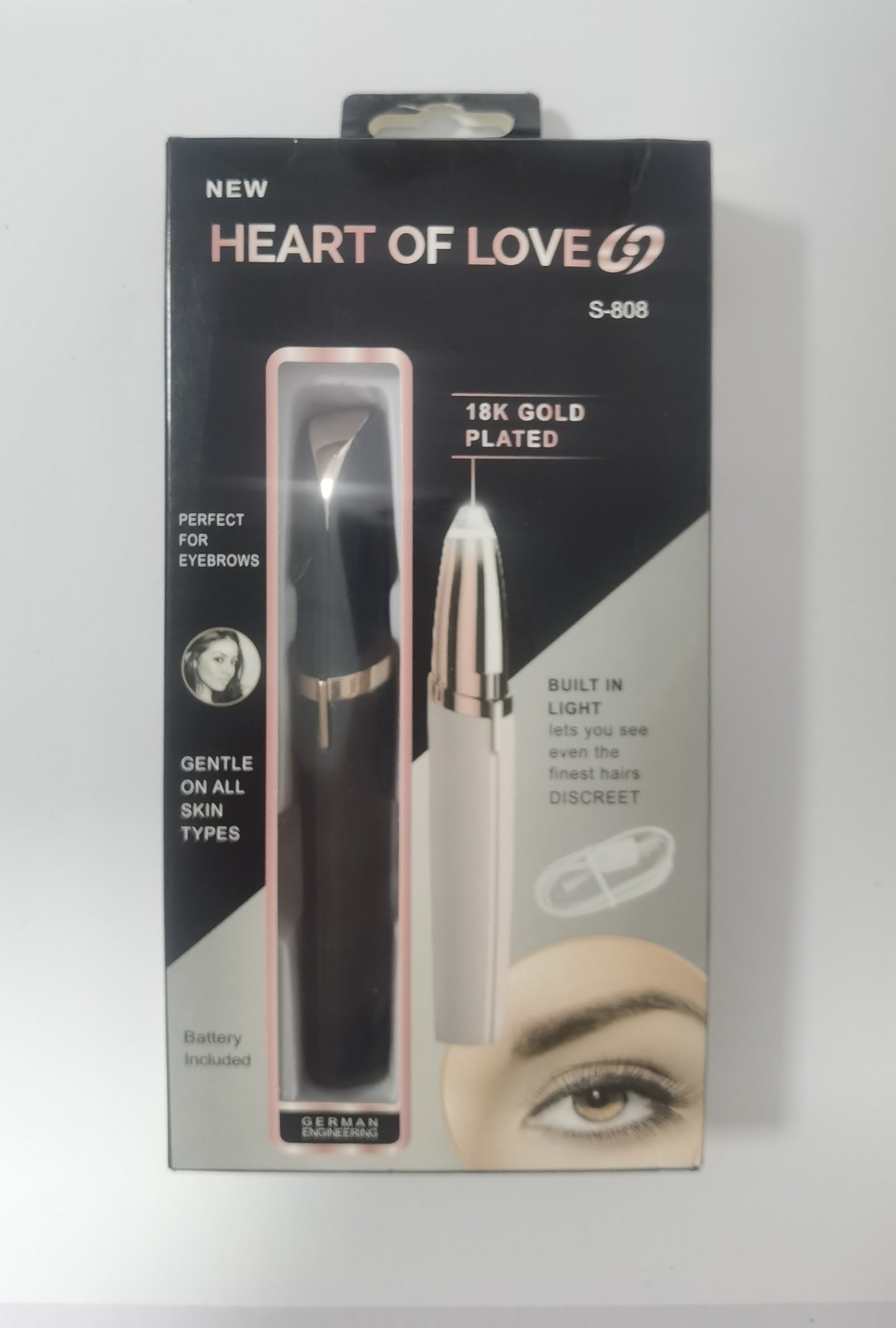 Mini Electric Eyebrow Trimmer – Painless Hair Remover with LED Light for Brows & Face