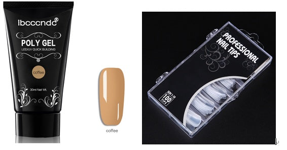 100 Pcs Crystal Nail Extension Tips – Painless & Rapid Build with Crystal Glue, Scaled Nail Forms