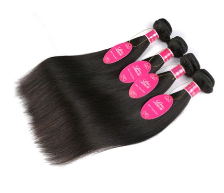 Real Human Hair Straight Wave Extensions – Natural Color Weave Bundles & Wig Hair Curtain