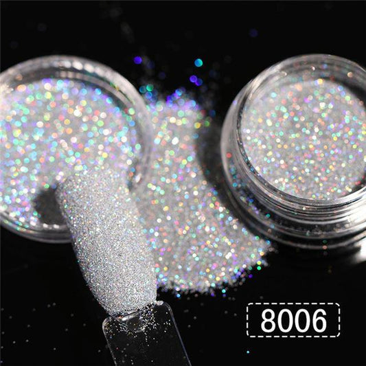 Holographic Nail Glitter Powder – Sparkling Fine Dust for Acrylic, Gel & DIY Nail Art