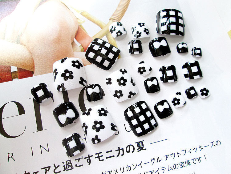 24 Pcs Professional Artificial Acrylic Toe Nails – Full Cover Press-On Toe Nail Patches