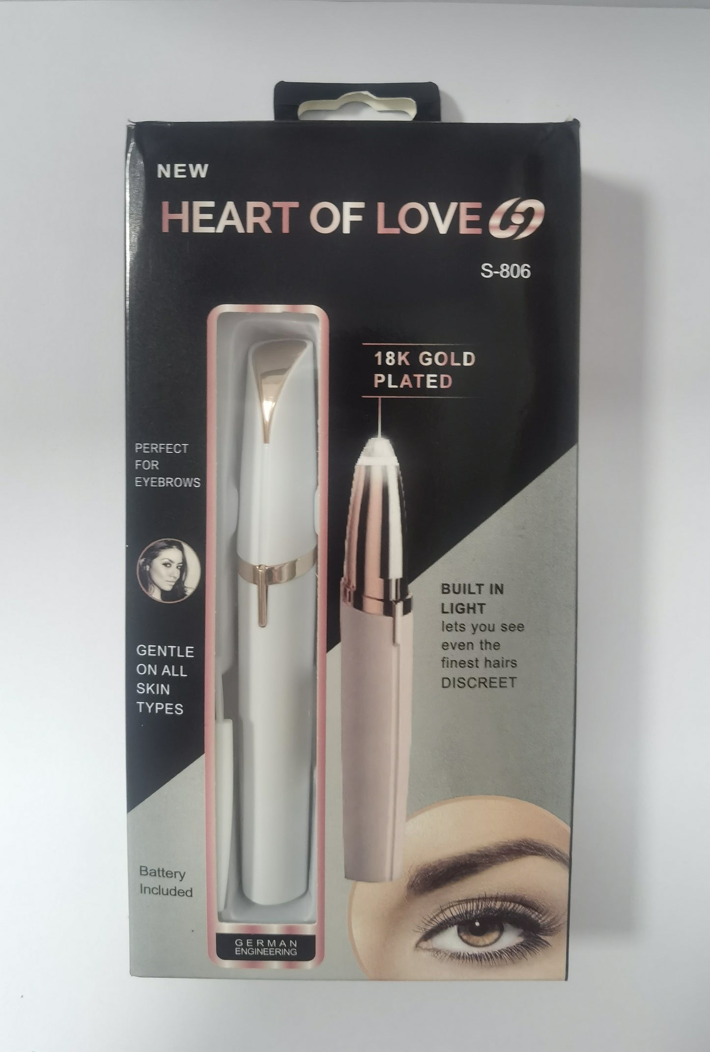 Mini Electric Eyebrow Trimmer – Painless Hair Remover with LED Light for Brows & Face