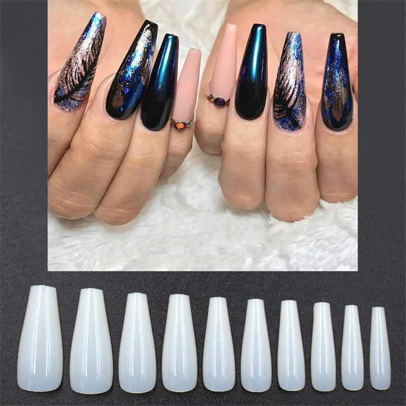 500 Pcs Transparent Natural Ballet Fake Nails – Full Cover Acrylic Nail Tips for DIY & Salon Use