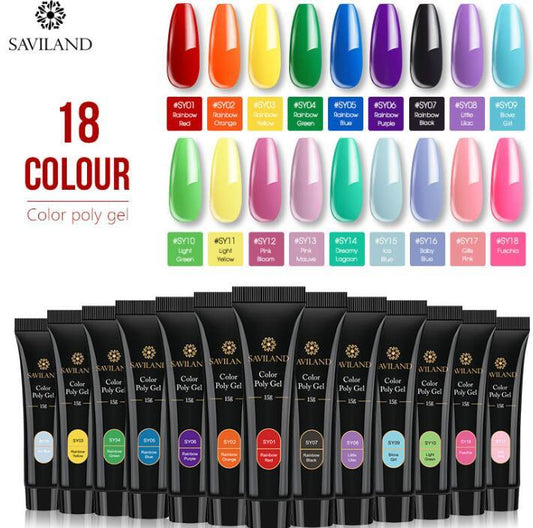 15g Colored Crystal Nail Extension Gel – Builder Glue for DIY & Professional Nail Art