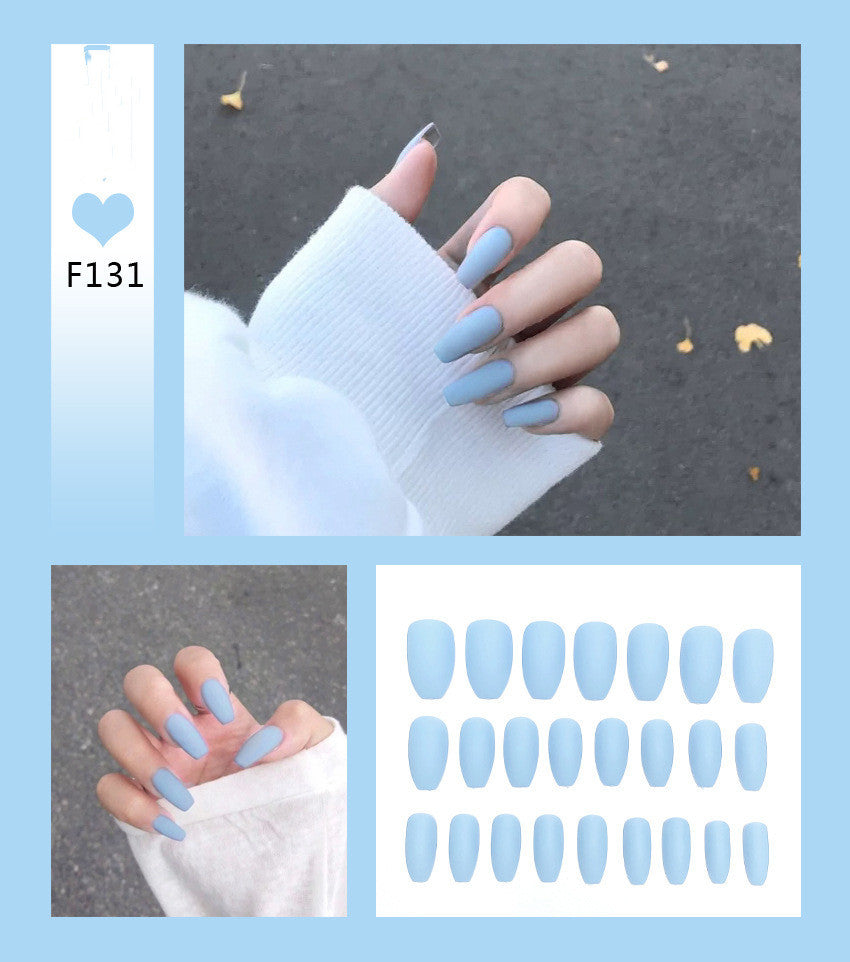 Nail Art Scrub Ballet Fake Nails – Matte Textured Press-On Tips for DIY & Salon Manicure