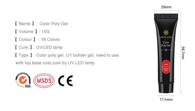 15g Colored Crystal Nail Extension Gel – Builder Glue for DIY & Professional Nail Art