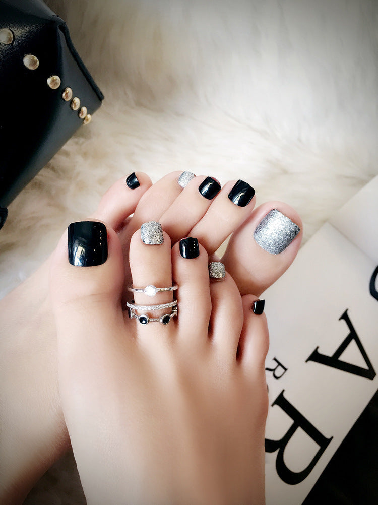 24 Pcs Professional Artificial Acrylic Toe Nails – Full Cover Press-On Toe Nail Patches