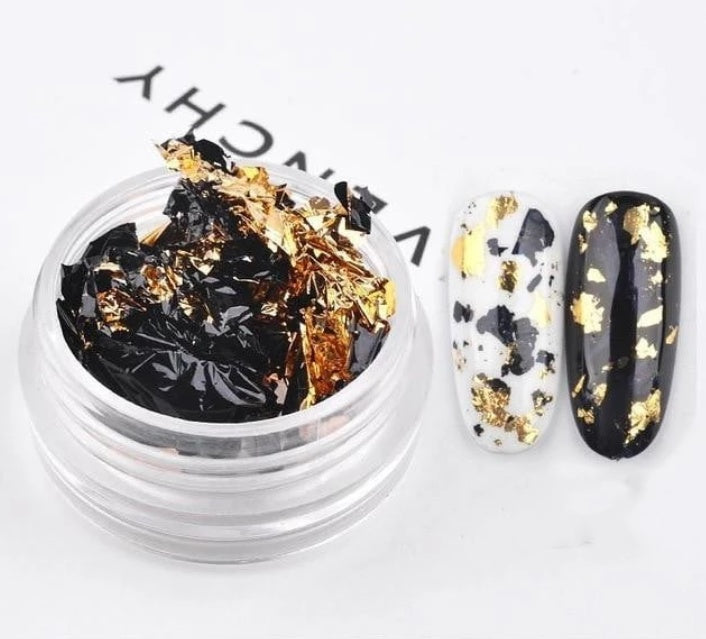 Tin Foil Nail Art Fragments – Metallic Nail Jewelry Flakes for DIY Acrylic & Gel Designs