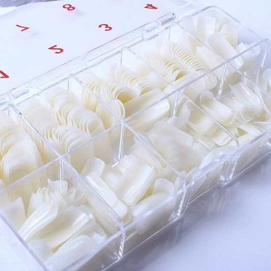 500 Pcs Nail Armor Tips – Boxed Full & Half Cover Acrylic Fake Nails for DIY & Salon Manicure