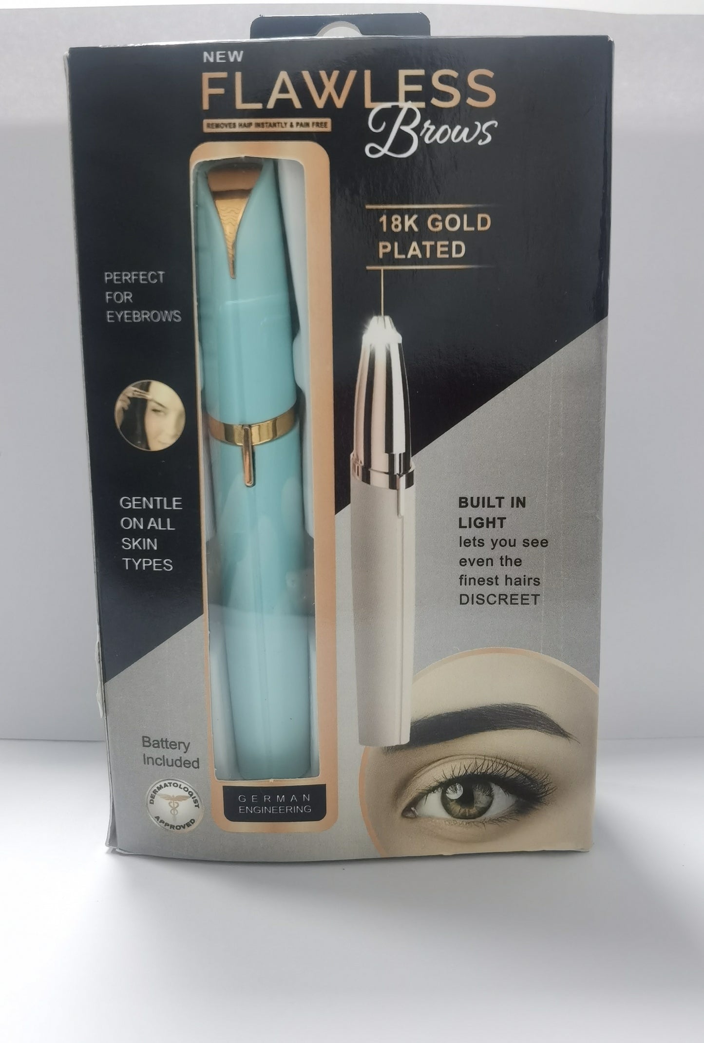 Mini Electric Eyebrow Trimmer – Painless Hair Remover with LED Light for Brows & Face