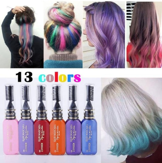 Temporary Hair Dye Mascara – Quick Root Touch-Up & Instant Color Streaks for All Hair Types