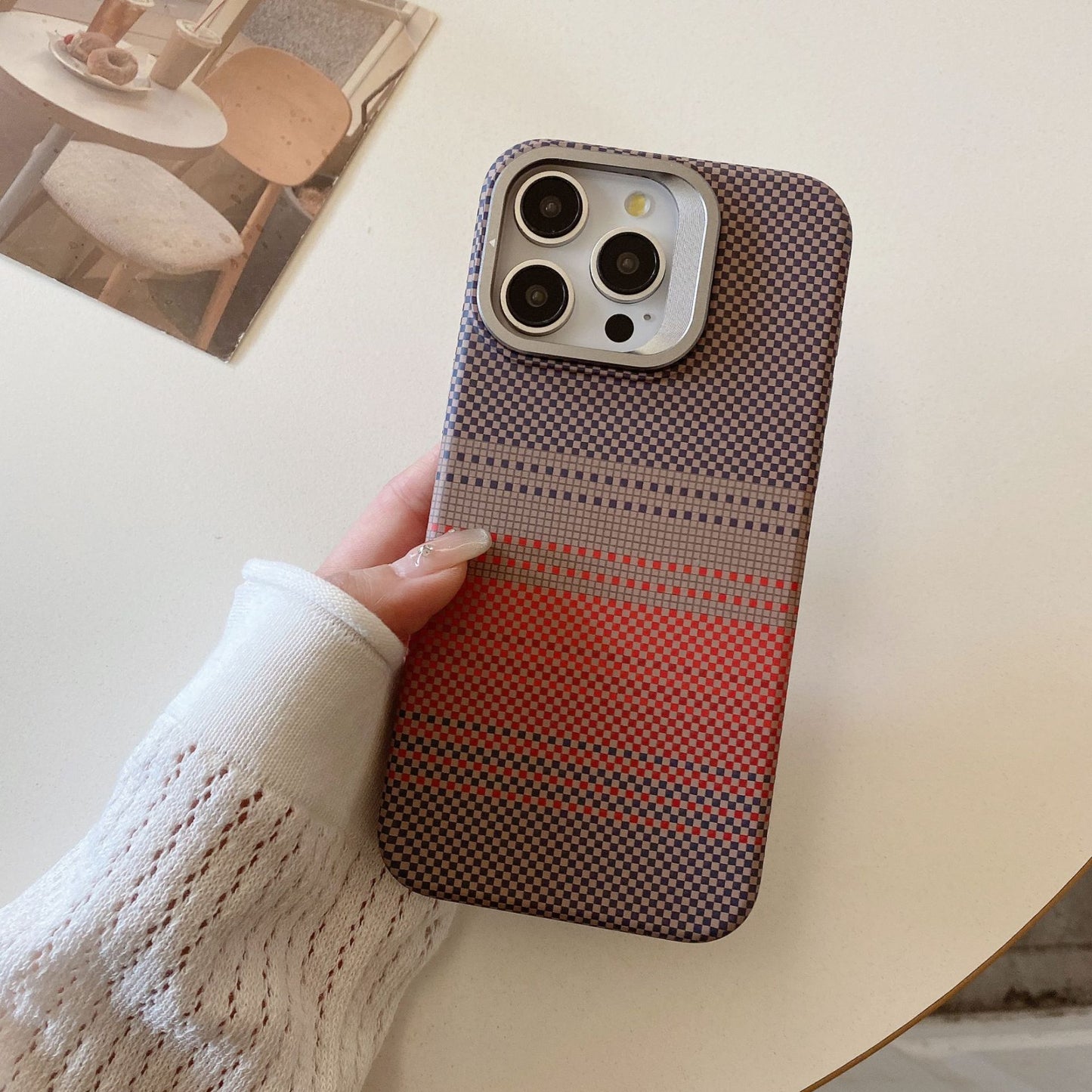 Magnetic iPhone Case with Metal Lens Holder – Protective Shockproof Phone Cover