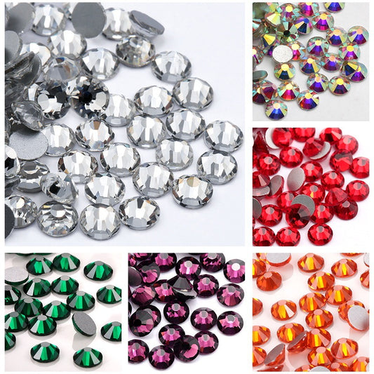 Glass Flat Rhinestones for Nail Drill – Sparkling Crystal Gems for DIY & Salon Nail Art