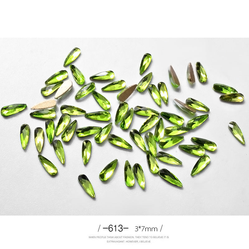 10 Pcs 3D Water Drop Rhinestones – Glitter Nail Art Decorations for DIY & Professional Manicure