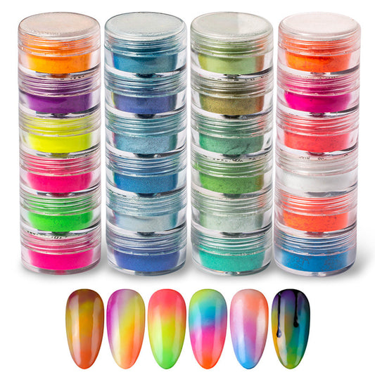 6 Colors Pearl Powder – Shimmer Dyed Pigment for Nails, Crafts & Resin Art