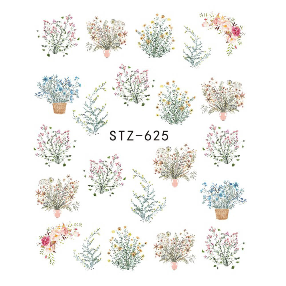 Butterfly & Flower Nail Sticker – 1pc Water Transfer Decal Slider for Nail Art & Manicure Wraps (JISTZ508)