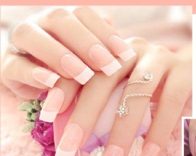 Finished French Long Fake Nails – Ready-to-Wear Press-On Tips for DIY & Salon Manicure