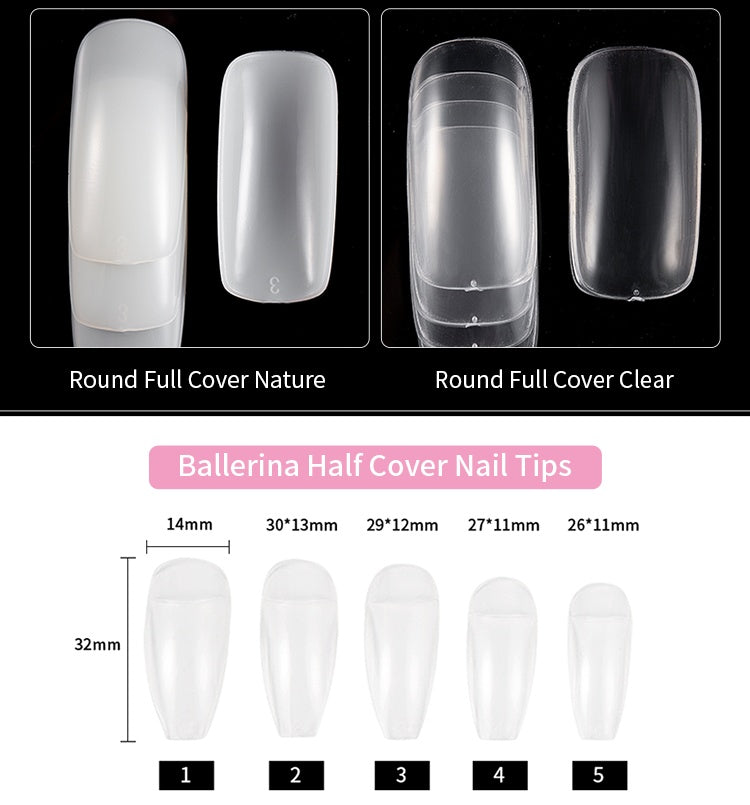500 Pcs French Fake Nails – Full Cover Acrylic Nail Tips for DIY Manicure & Nail Art