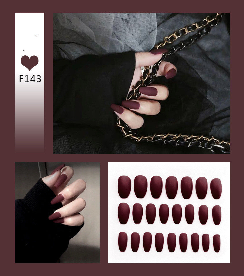 Nail Art Scrub Ballet Fake Nails – Matte Textured Press-On Tips for DIY & Salon Manicure