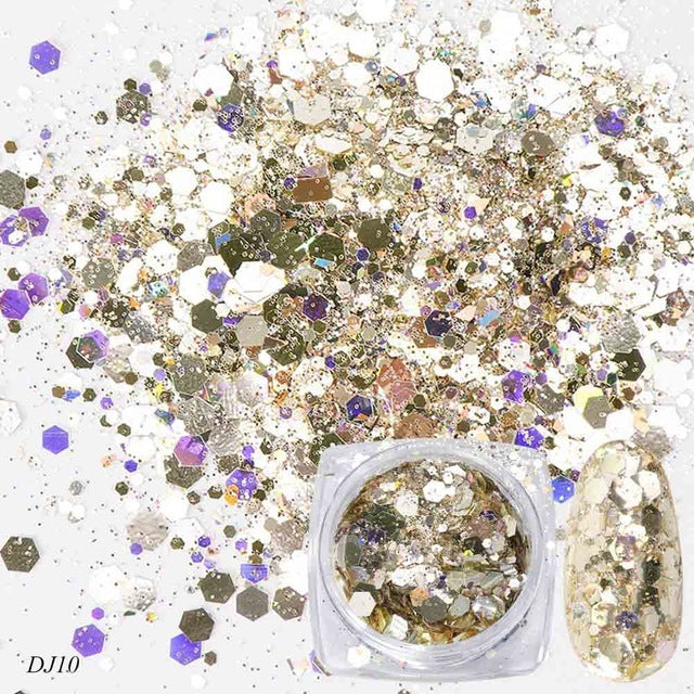 12 Color Light-Changing Nail Art Glitter – Onion Pink Symphony Sequins for DIY & Salon Designs