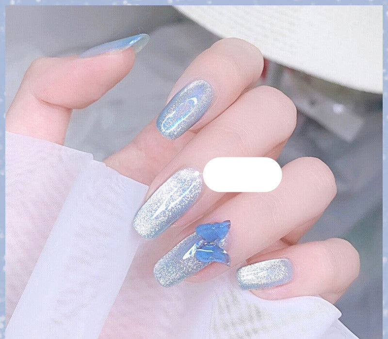 Milk Tea Crystal Cat Eye Nail Polish – Magnetic Gel Polish with Shimmer Stone Effect