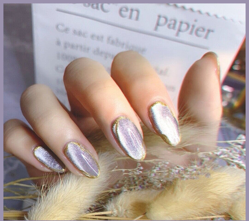 Milk Tea Crystal Cat Eye Nail Polish – Magnetic Gel Polish with Shimmer Stone Effect