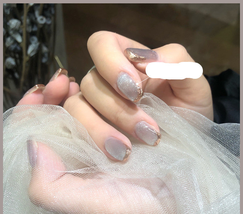 Milk Tea Crystal Cat Eye Nail Polish – Magnetic Gel Polish with Shimmer Stone Effect