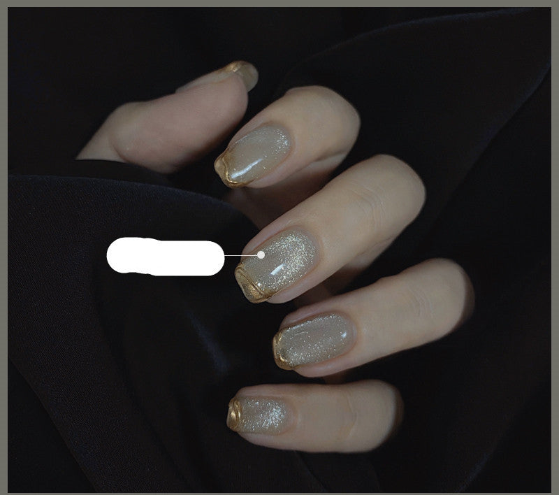 Milk Tea Crystal Cat Eye Nail Polish – Magnetic Gel Polish with Shimmer Stone Effect