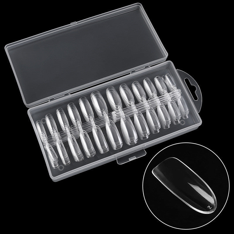 Ultra-Thin Seamless French Fake Nails – 100 Pcs Nail Art Box for DIY & Salon Manicure