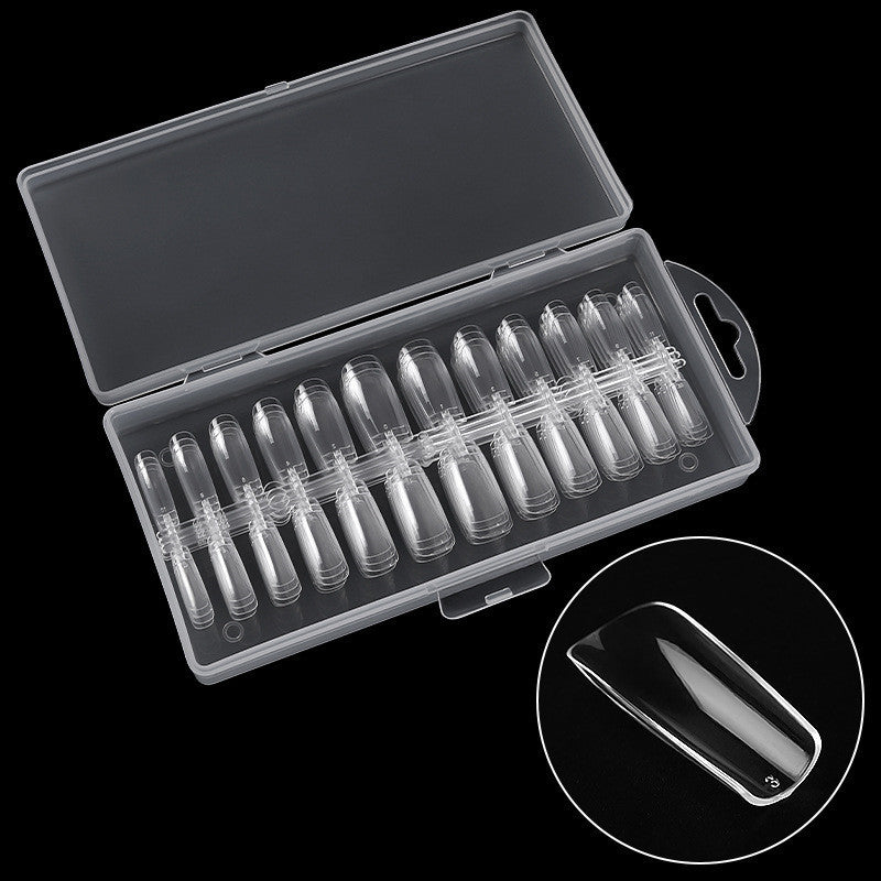 Ultra-Thin Seamless French Fake Nails – 100 Pcs Nail Art Box for DIY & Salon Manicure