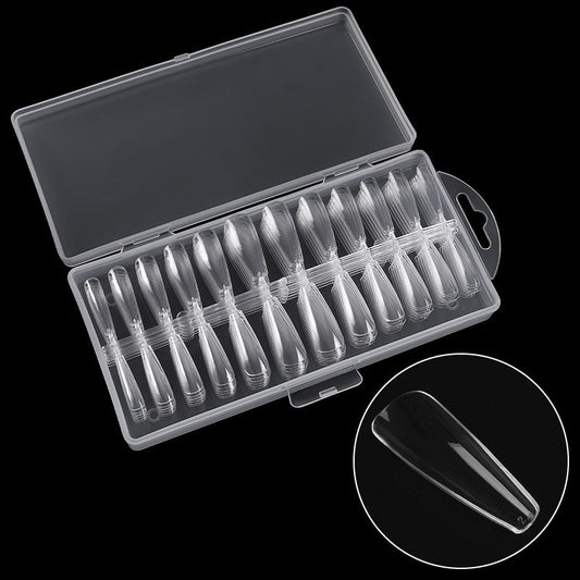 Ultra-Thin Seamless French Fake Nails – 100 Pcs Nail Art Box for DIY & Salon Manicure